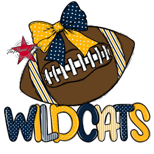 Wildcats Football Spirit Design-Navy & Yellow