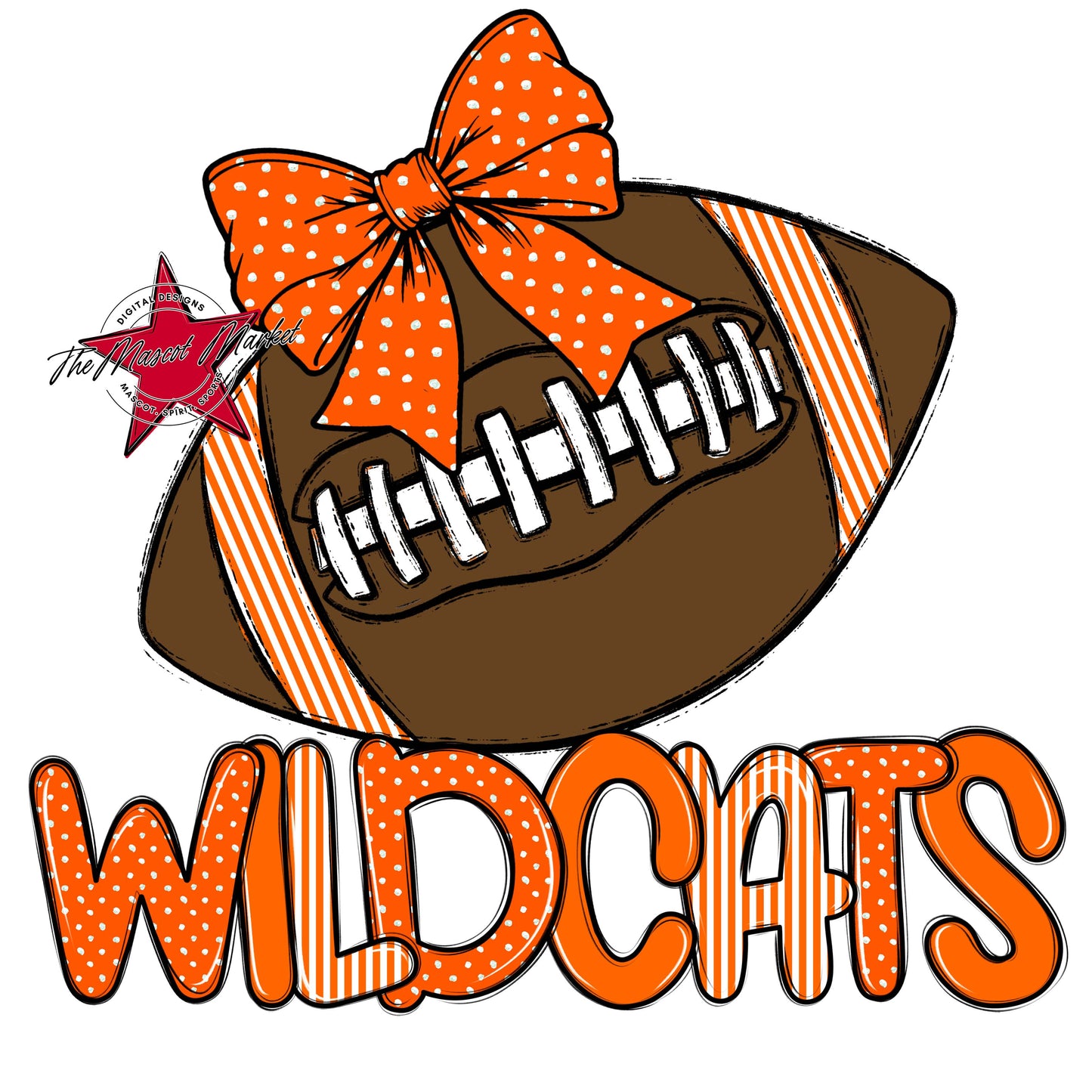 Wildcats Football Spirit Design-Orange