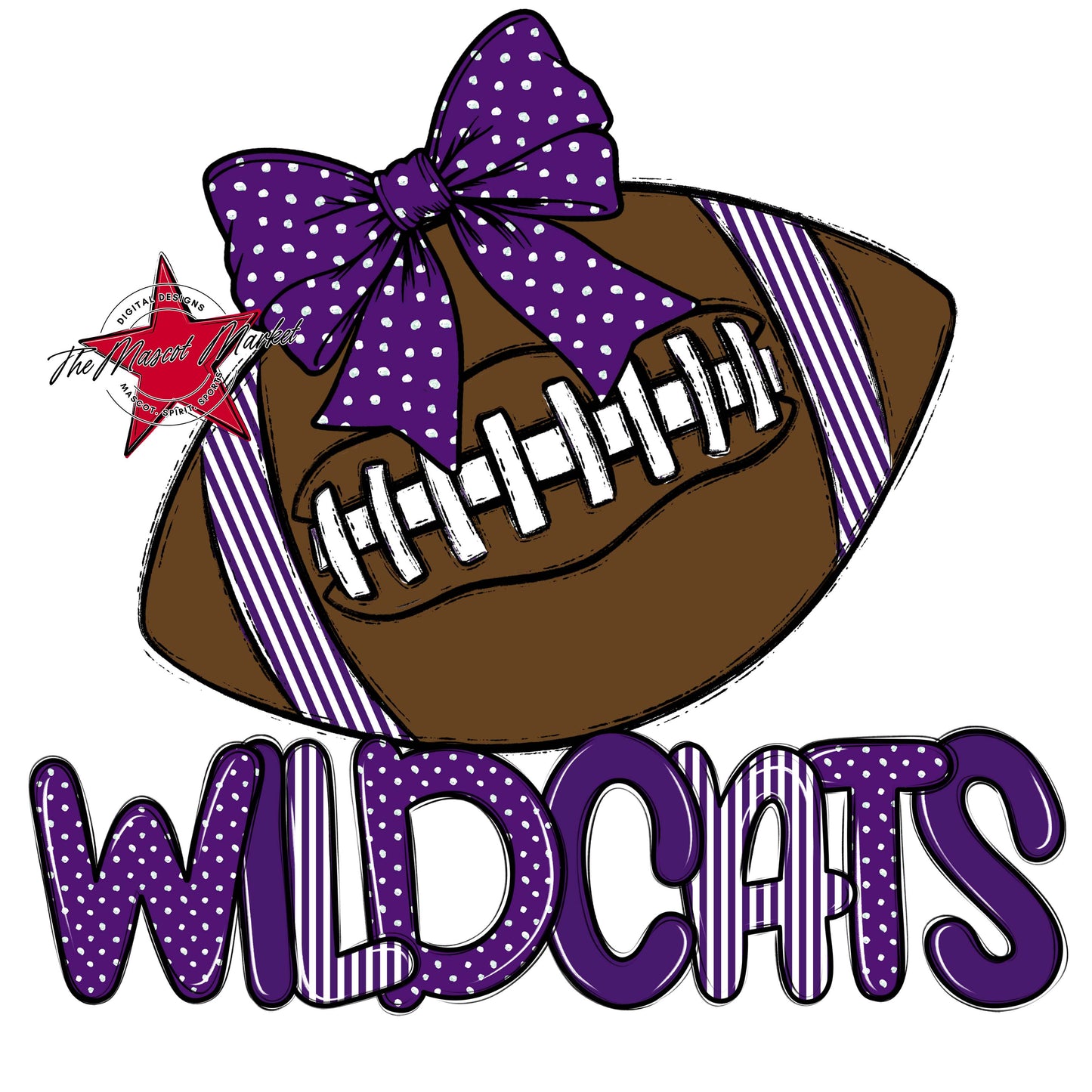 Wildcats Football Spirit Design-Purple