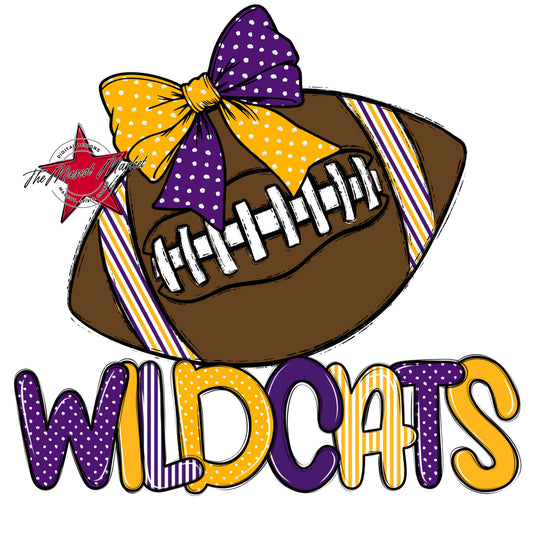 Wildcats Football Spirit Design-Purple & Yellow