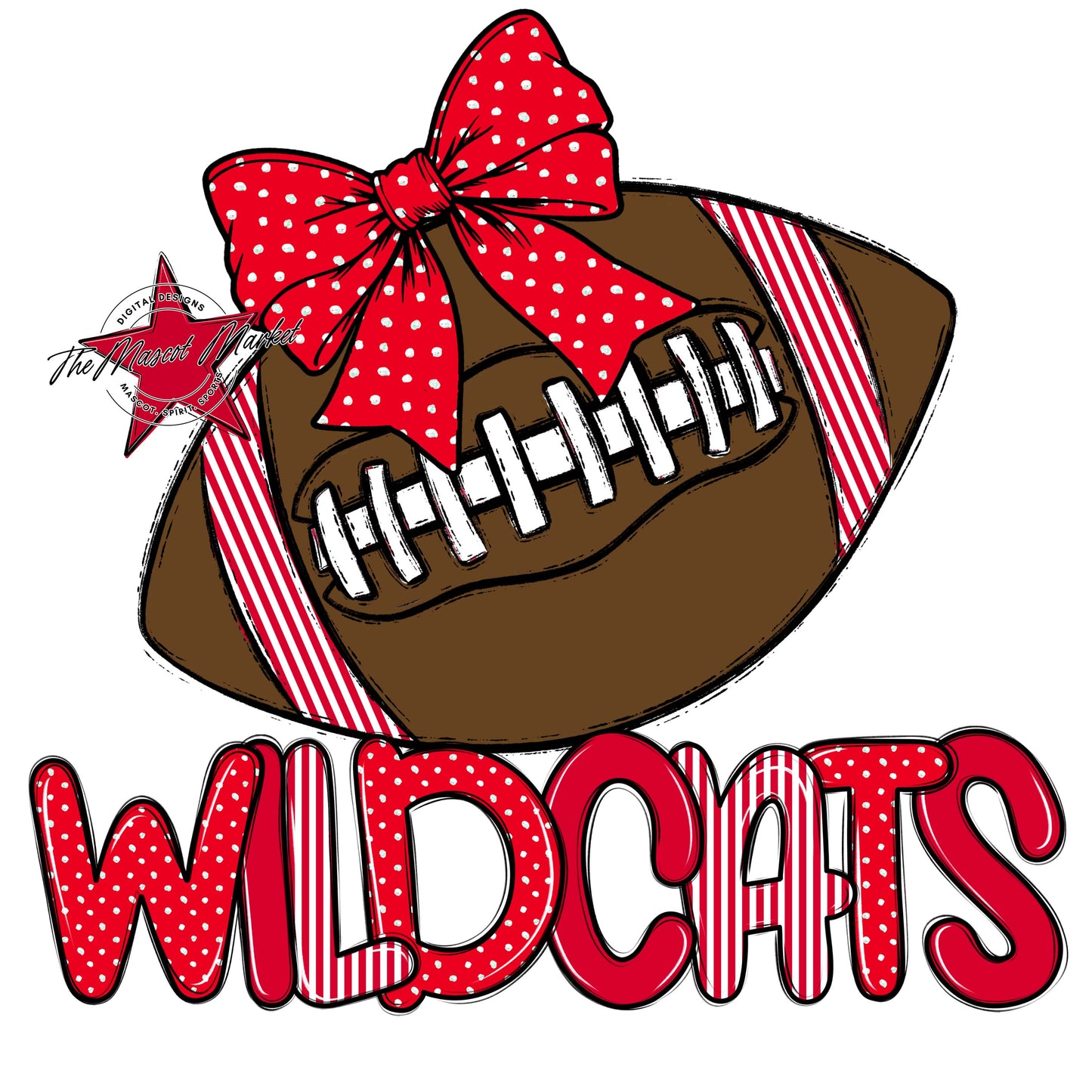 Wildcats Football Spirit Design-Red