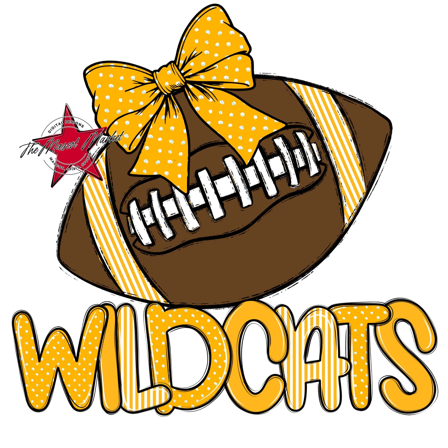 Wildcats Football Spirit Design-Yellow