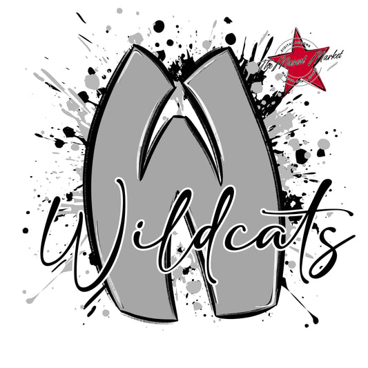 Wildcats Mascot Splatter-Grey