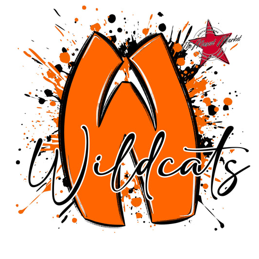Wildcats Mascot Splatter-Orange