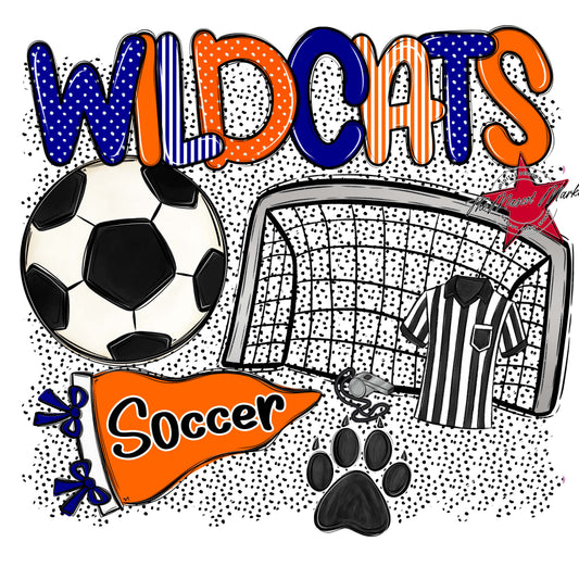 Wildcats Soccer Spirit-Blue & Orange