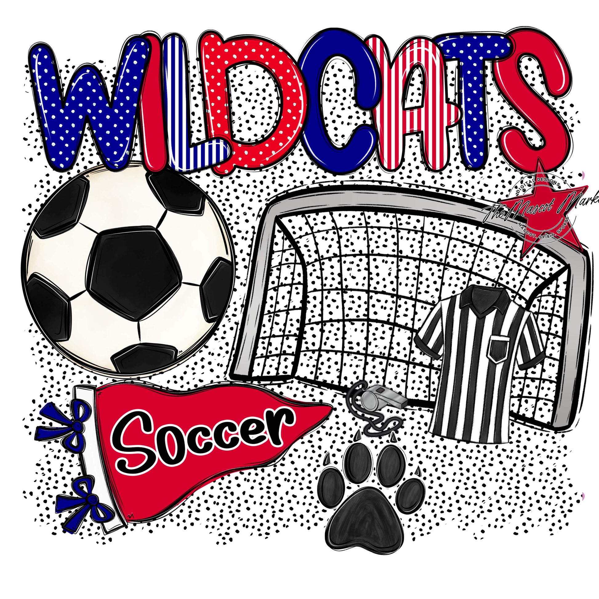 Wildcats Soccer Spirit-Blue & Red