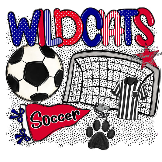 Wildcats Soccer Spirit-Blue & Red
