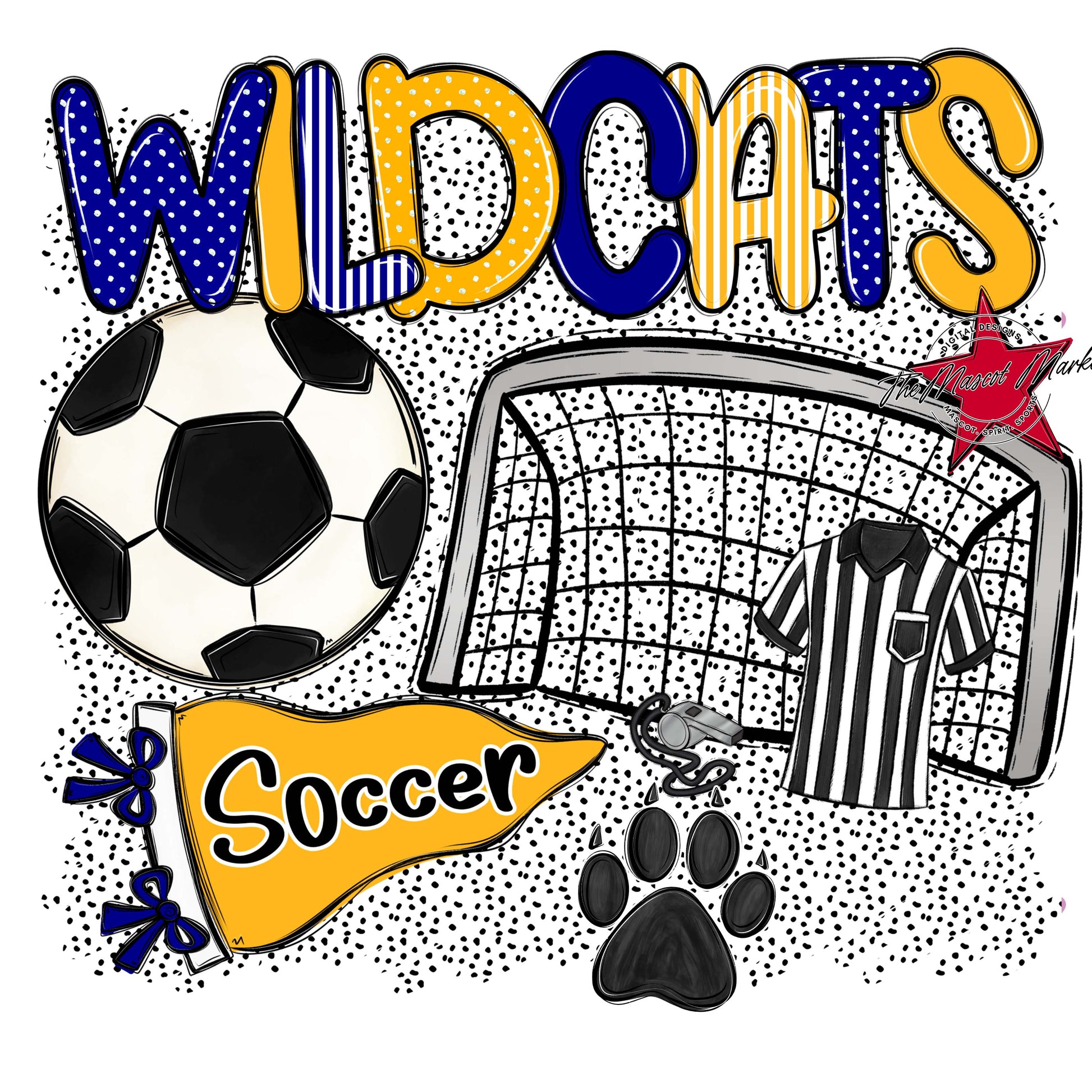 Wildcats Soccer Spirit-Blue & Yellow