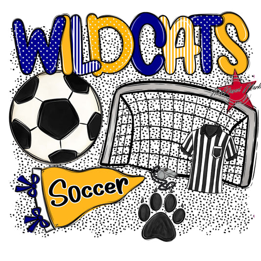 Wildcats Soccer Spirit-Blue & Yellow