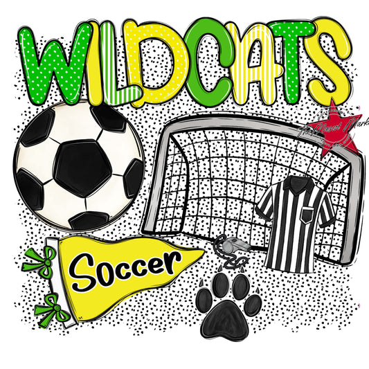 Wildcats Soccer Spirit-Bright Green & Bright Yellow