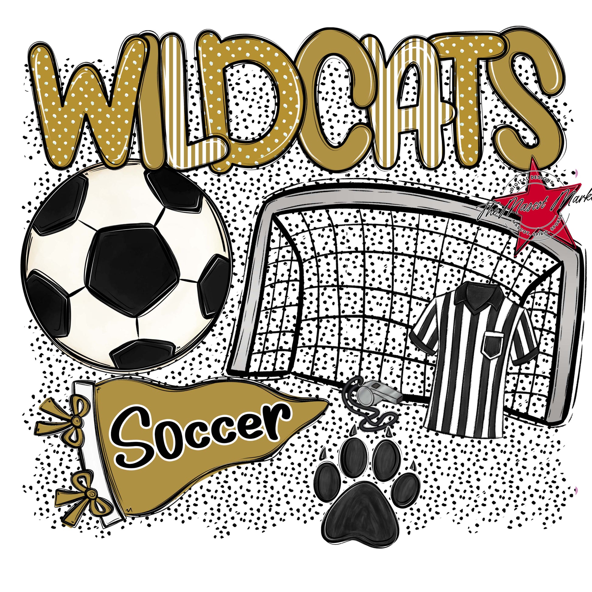 Wildcats Soccer Spirit-Gold