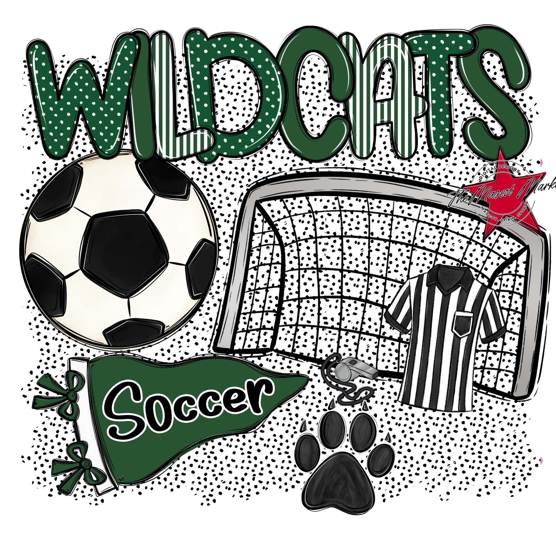 Wildcats Soccer Spirit-Green