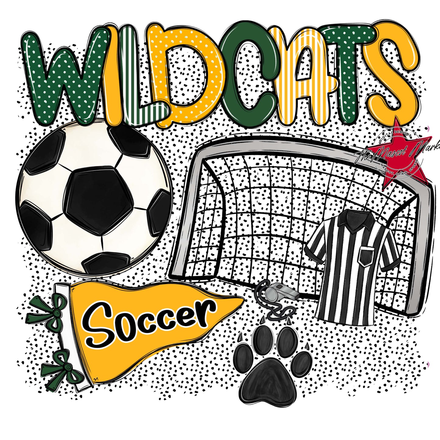 Wildcats Soccer Spirit-Green & Yellow