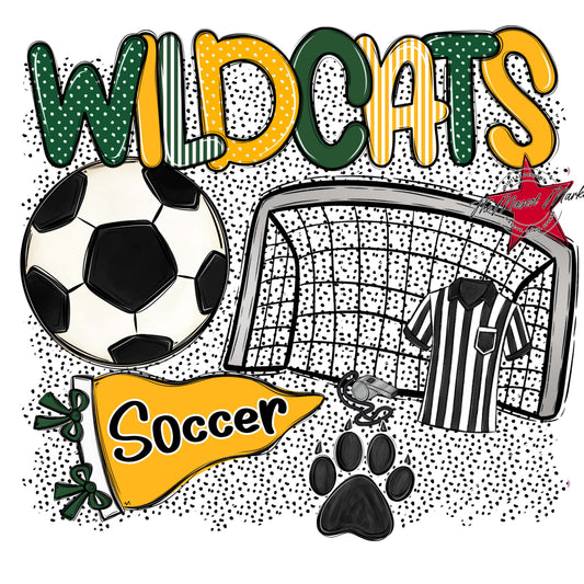 Wildcats Soccer Spirit-Green & Yellow
