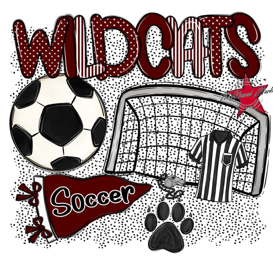 Wildcats Soccer Spirit-Maroon