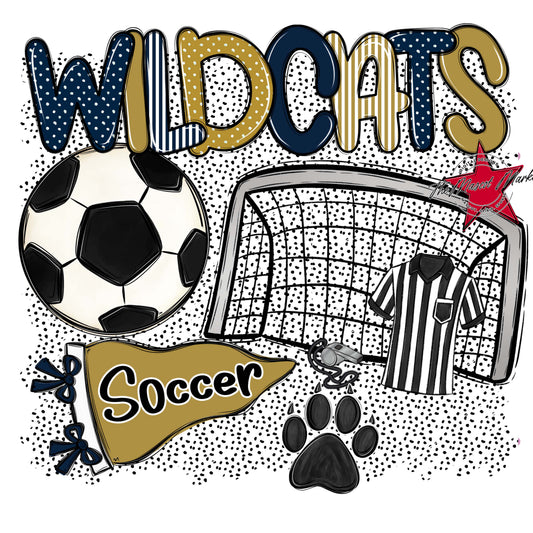 Wildcats Soccer Spirit-Navy & Gold
