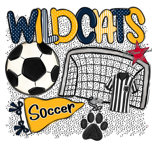 Wildcats Soccer Spirit-Navy & Yellow