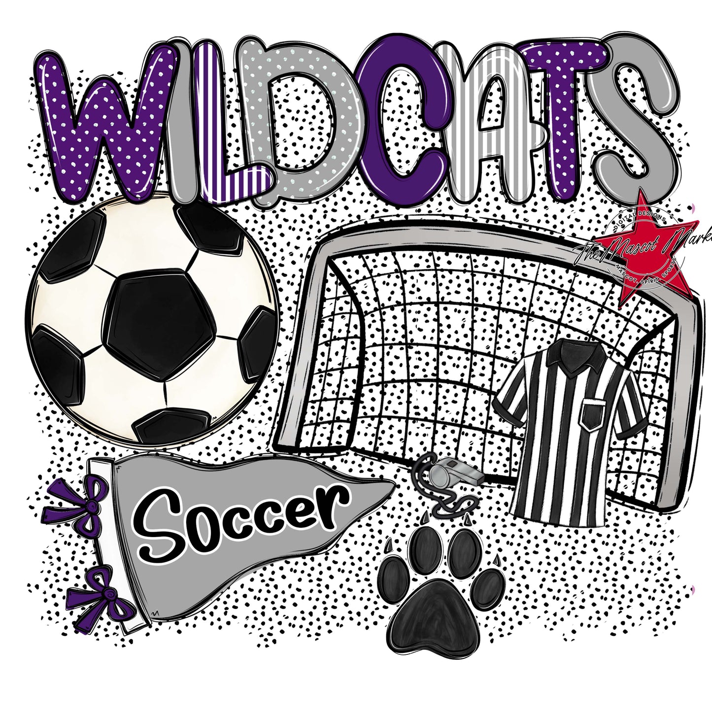 Wildcats Soccer Spirit-Purple & Grey