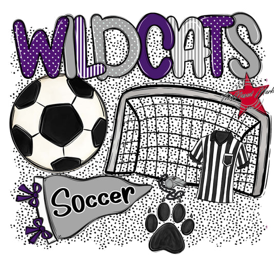 Wildcats Soccer Spirit-Purple & Grey