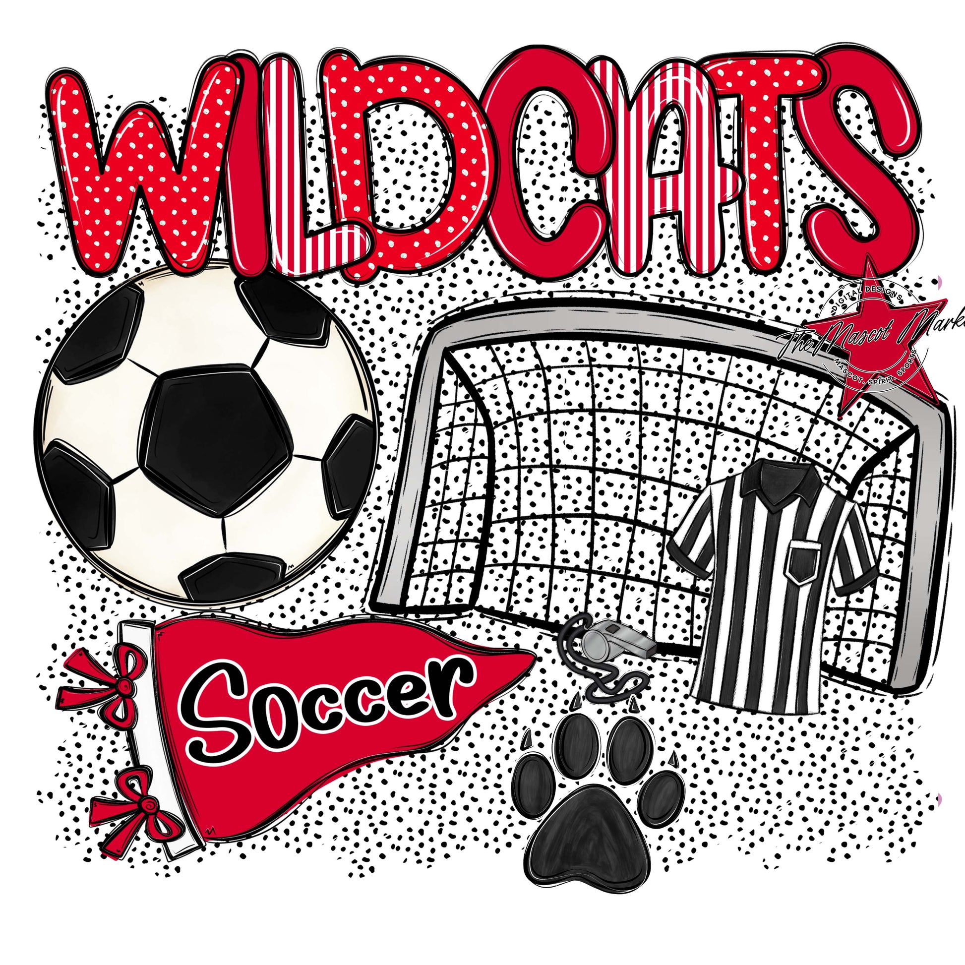 Wildcats Soccer Spirit-Red