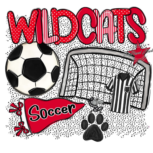 Wildcats Soccer Spirit-Red