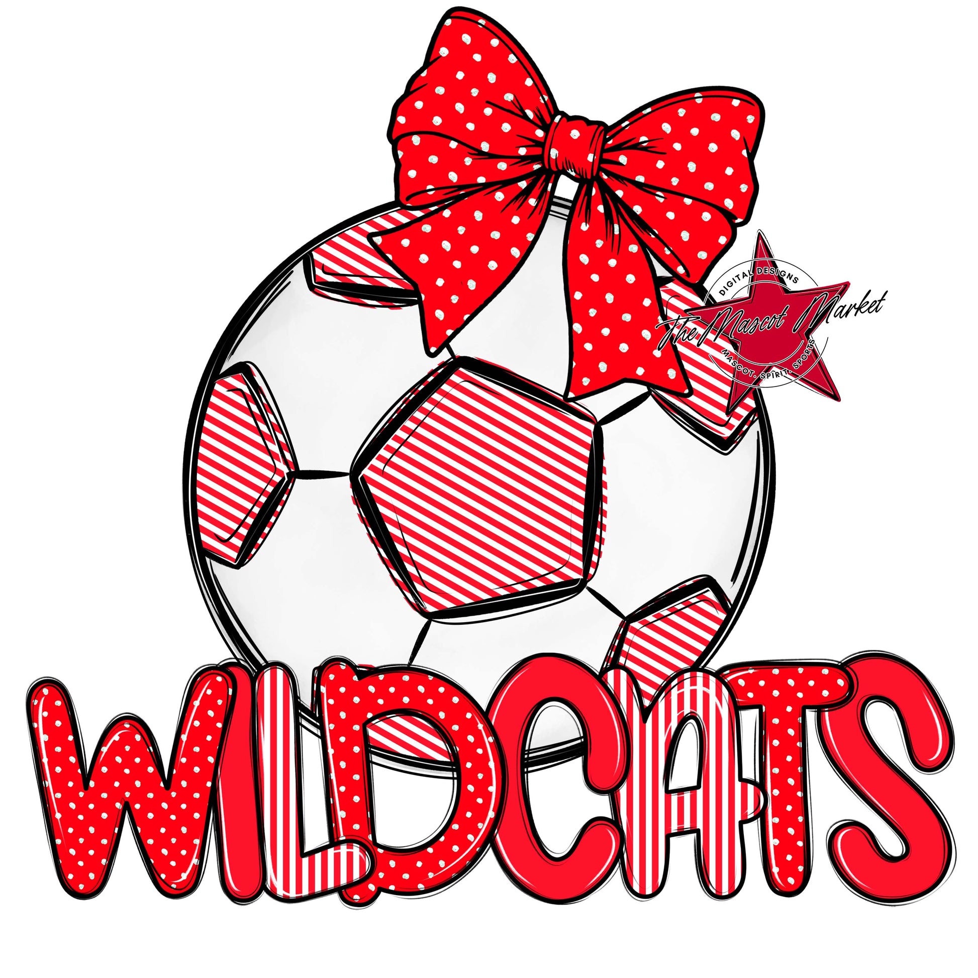 Wildcats Soccer Spirit Design-Bright Red