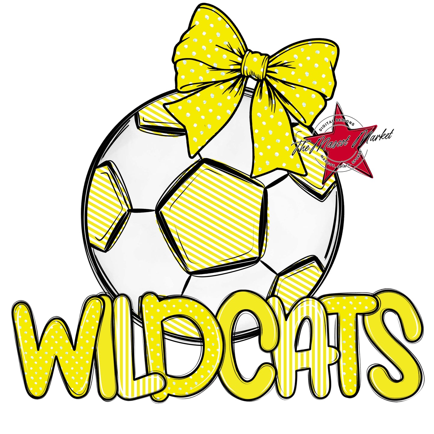 Wildcats Soccer Spirit Design-Bright Yellow
