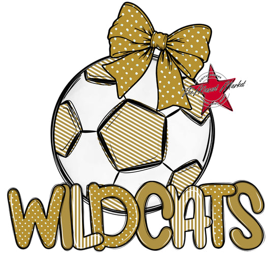 Wildcats Soccer Spirit Design-Gold