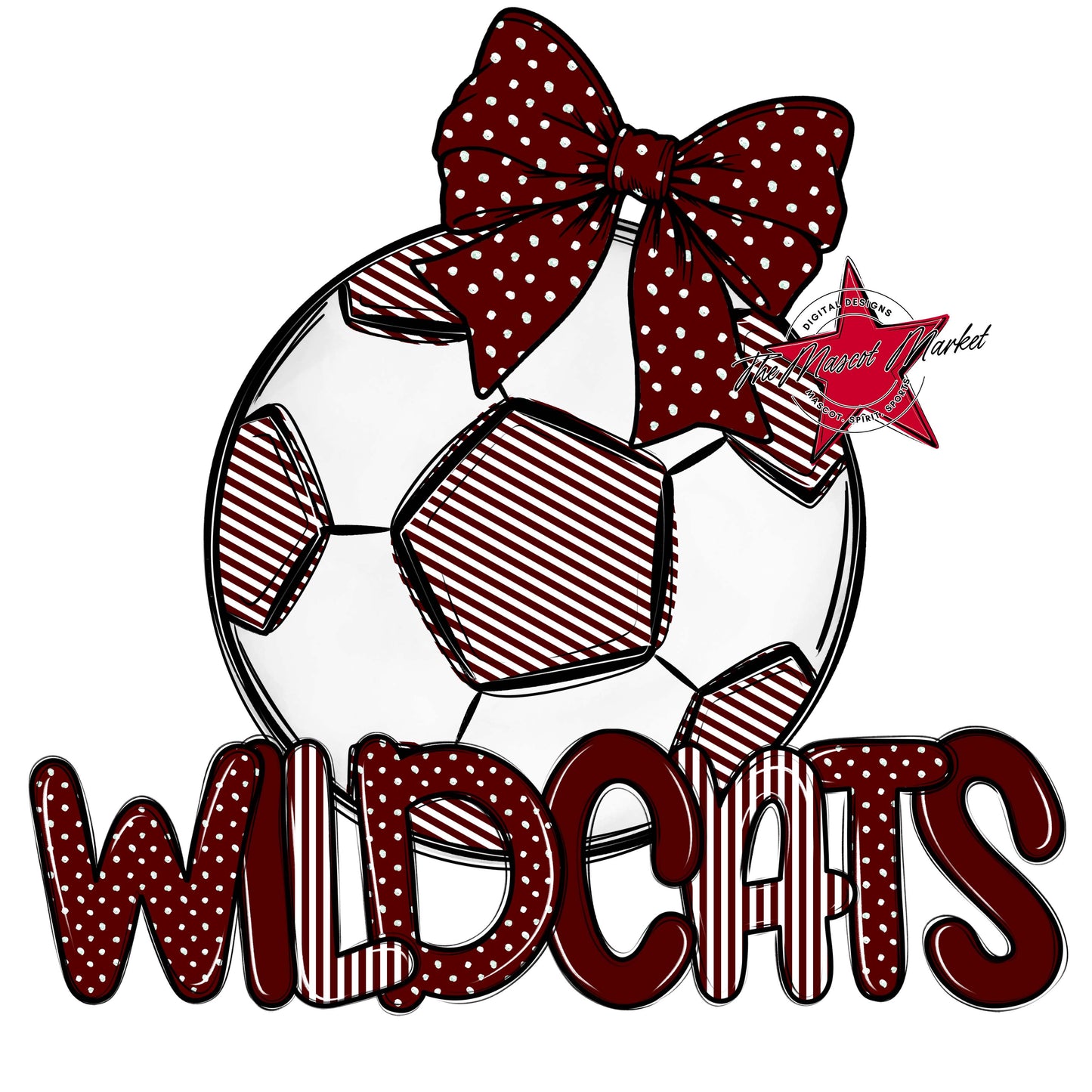 Wildcats Soccer Spirit Design-Maroon