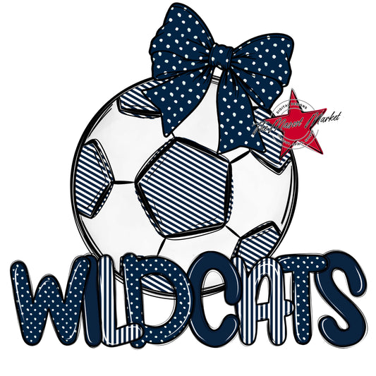 Wildcats Soccer Spirit Design-Navy