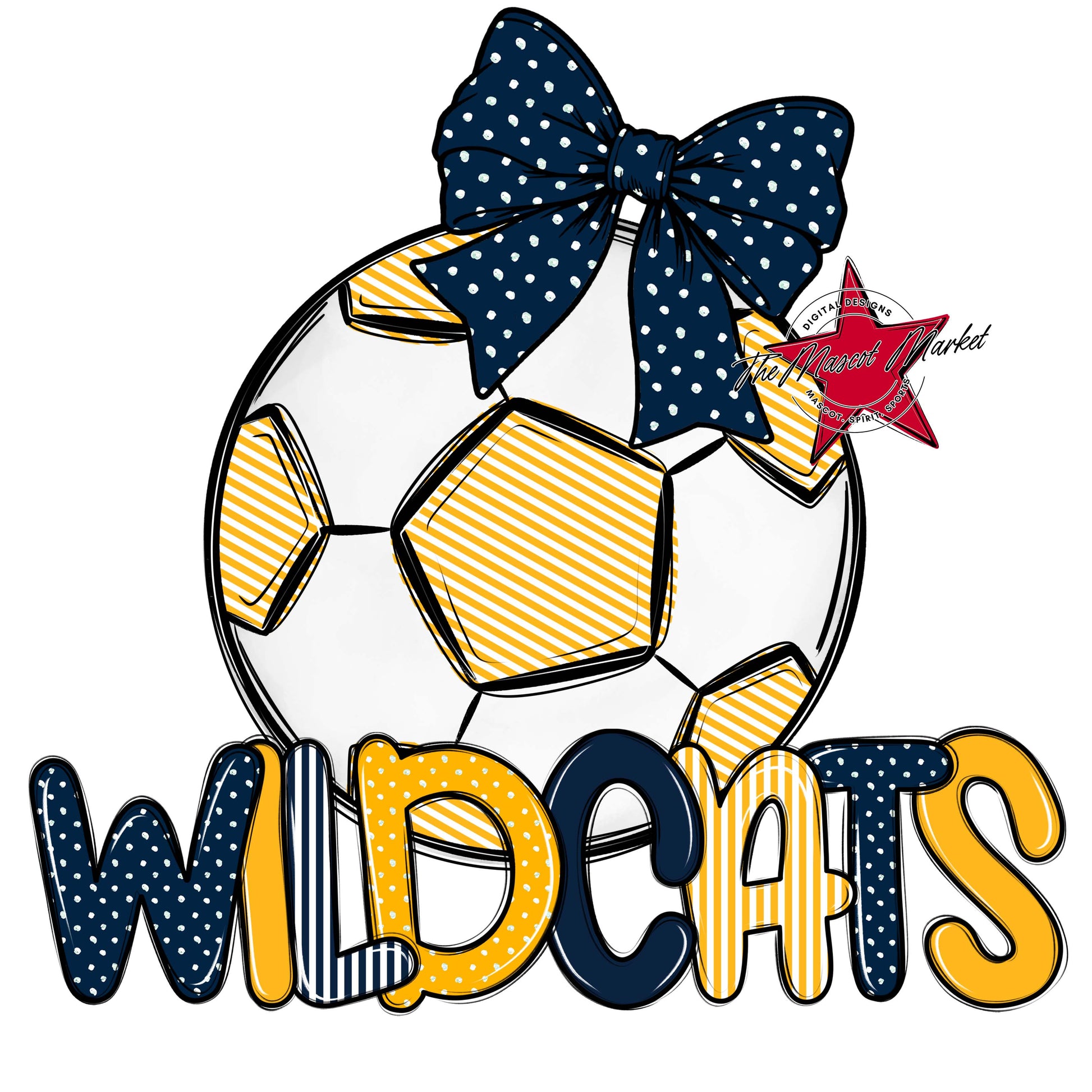 Wildcats Soccer Spirit Design-Navy & Yellow