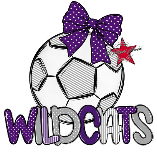 Wildcats Soccer Spirit Design-Purple & Grey