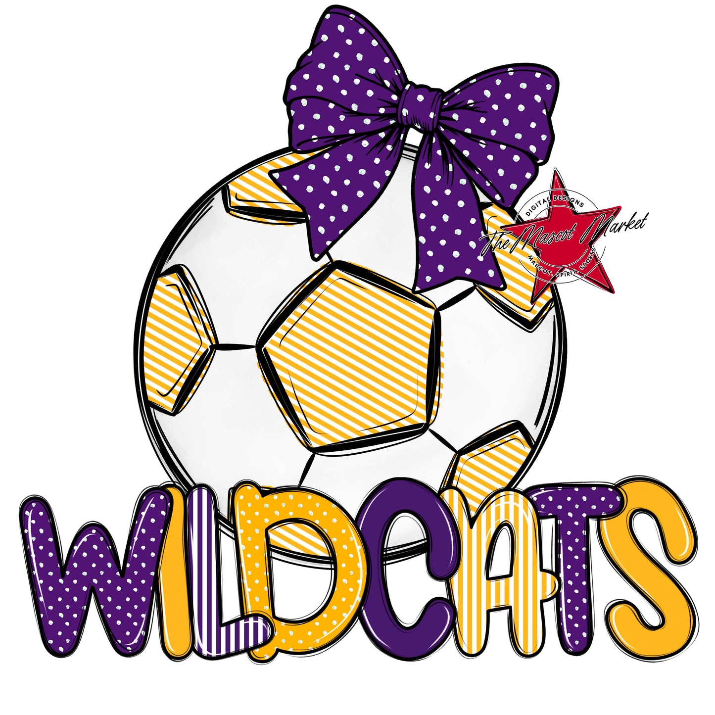 Wildcats Soccer Spirit Design-Purple & Yellow
