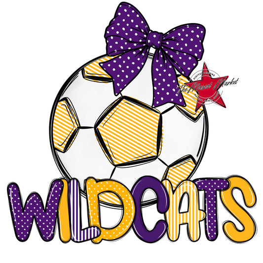 Wildcats Soccer Spirit Design-Purple & Yellow