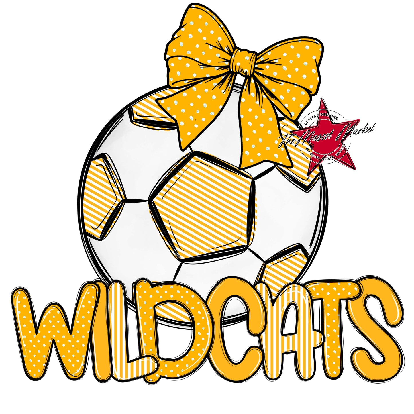 Wildcats Soccer Spirit Design-Yellow