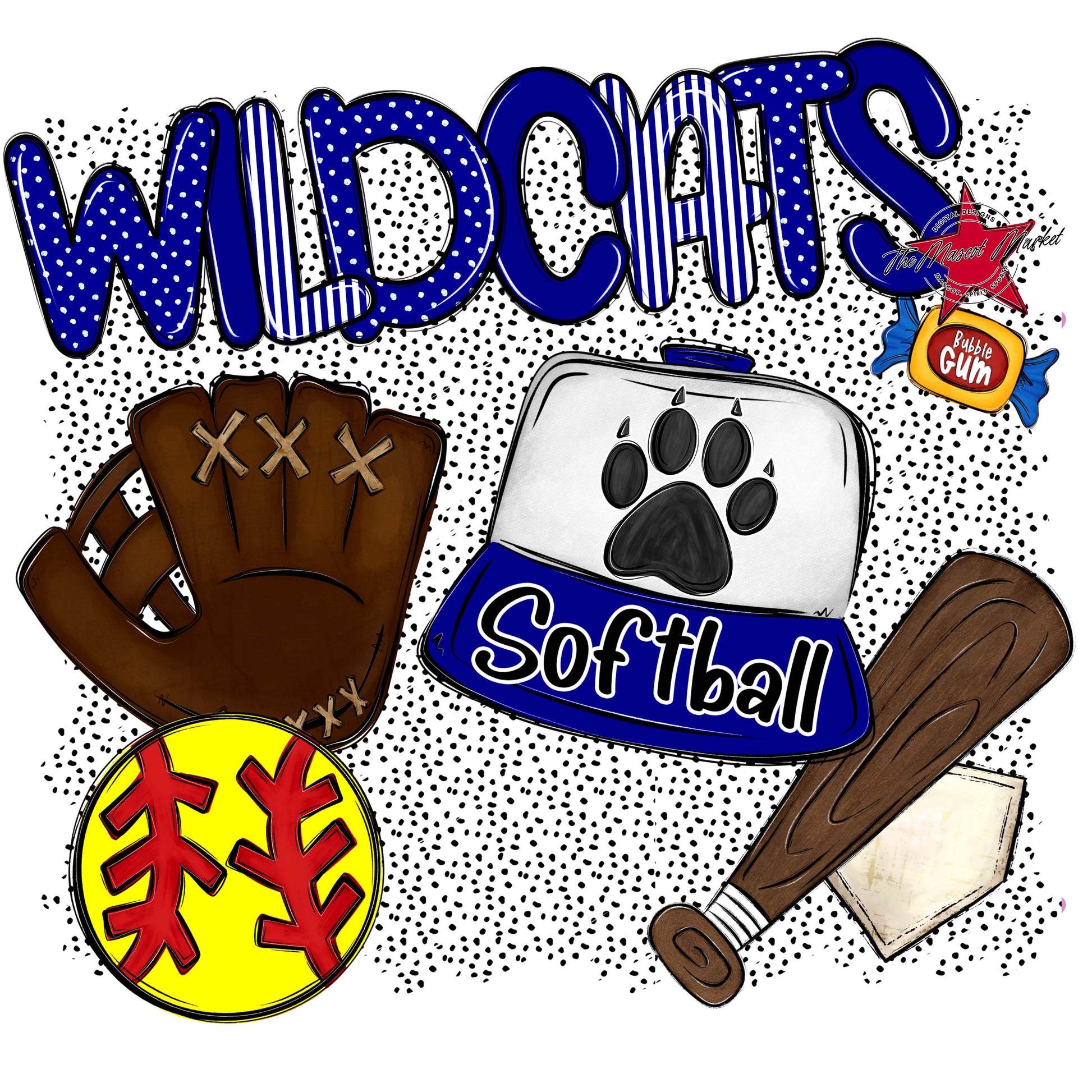 Wildcats Softball Spirit-Blue
