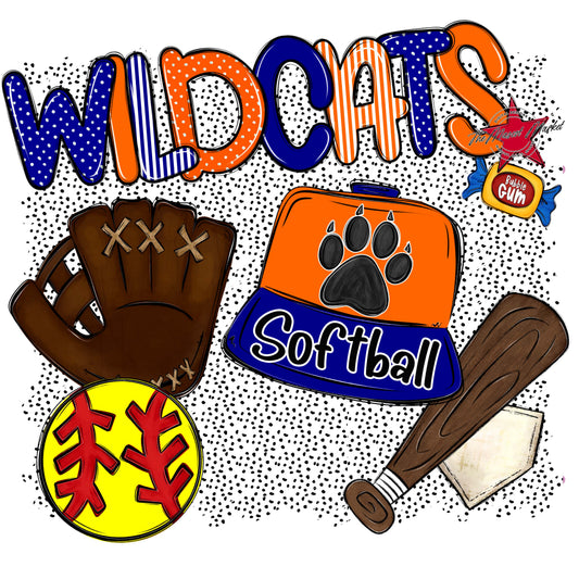 Wildcats Softball Spirit-Blue & Orange