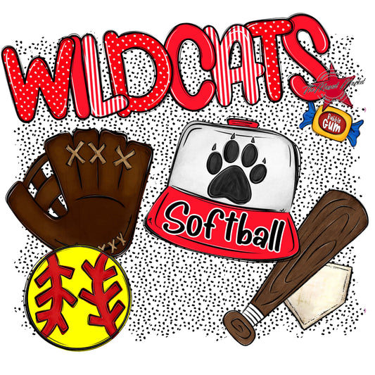 Wildcats Softball Spirit-Bright Red