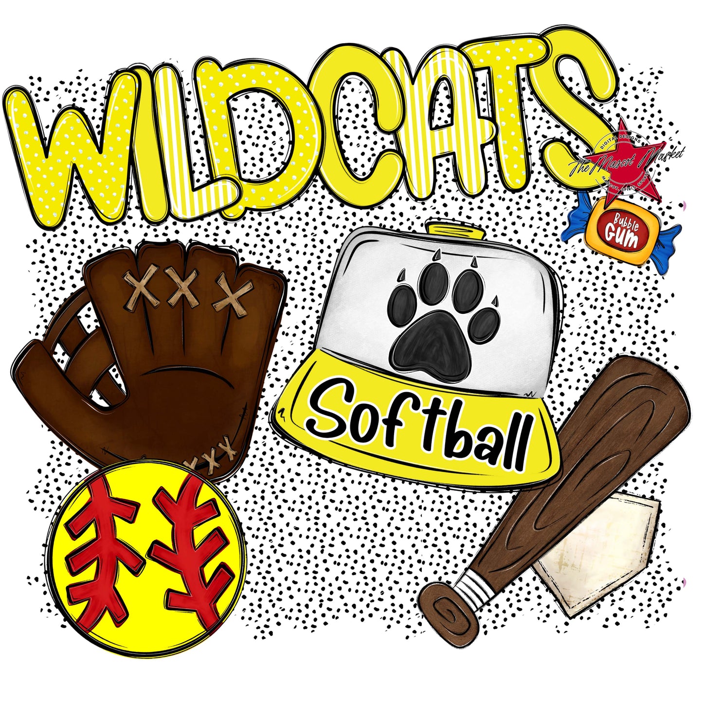 Wildcats Softball Spirit-Bright Yellow