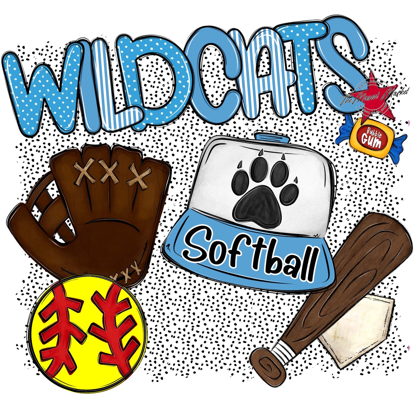 Wildcats Softball Spirit-Carolina Blue