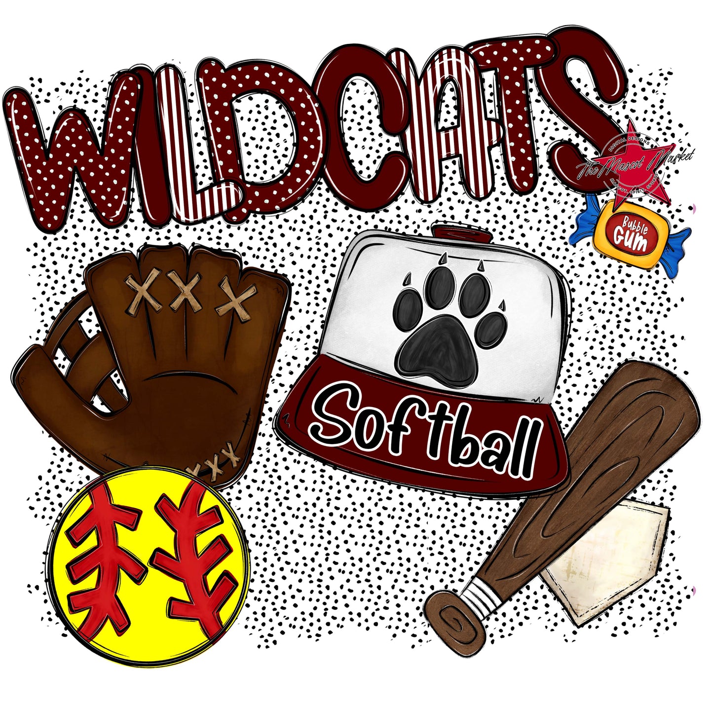 Wildcats Softball Spirit-Maroon