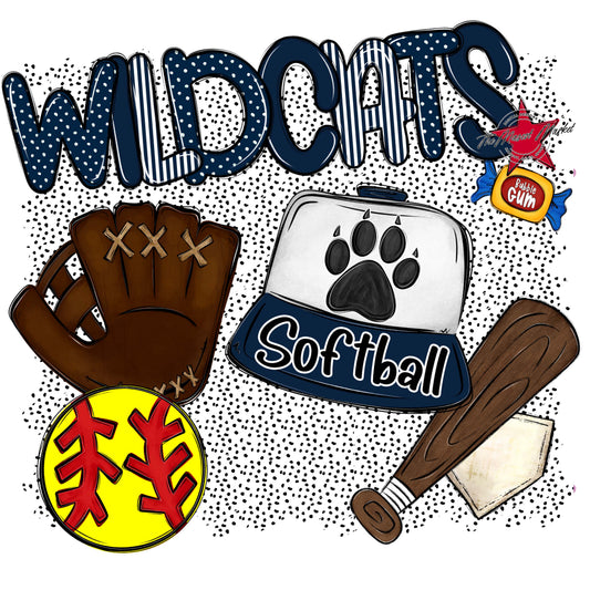 Wildcats Softball Spirit-Navy
