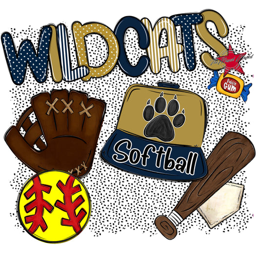 Wildcats Softball Spirit-Navy & Gold