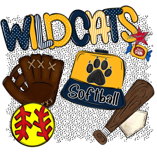 Wildcats Softball Spirit-Navy & Yellow