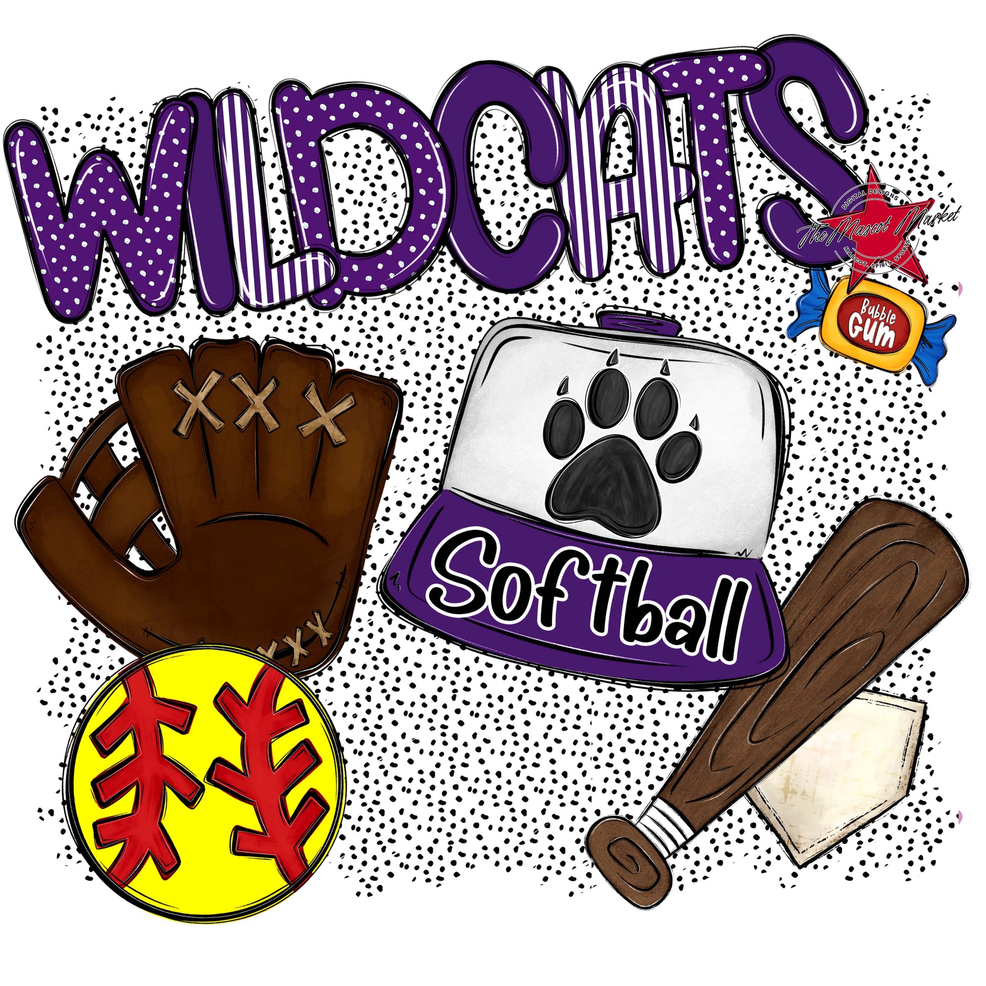 Wildcats Softball Spirit-Purple