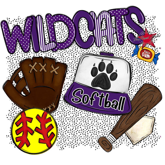 Wildcats Softball Spirit-Purple