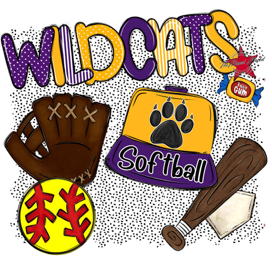 Wildcats Softball Spirit-Purple & Yellow
