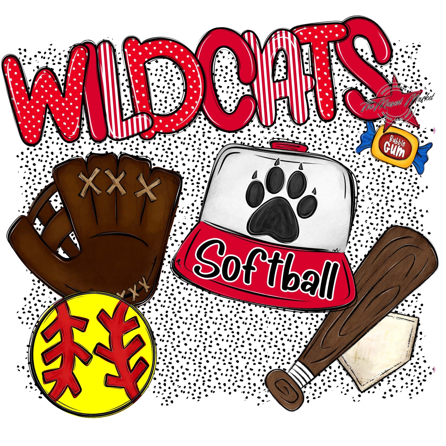 Wildcats Softball Spirit-Red