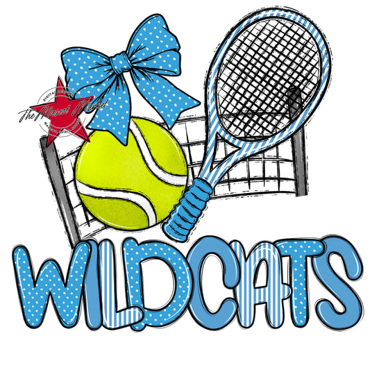 Wildcats Tennis Spirit Design-Carolina Blue