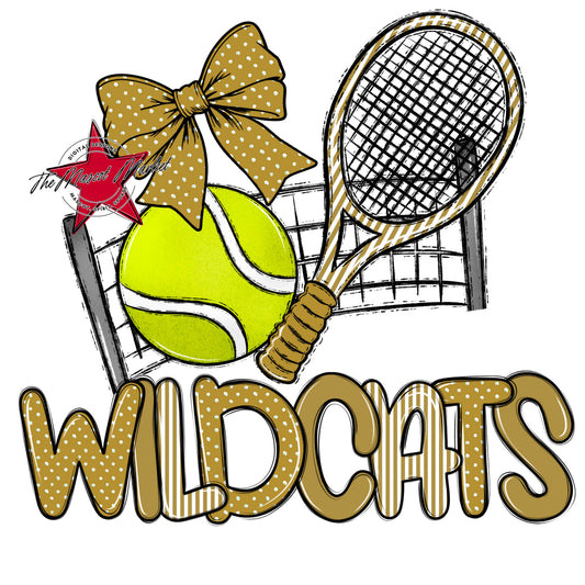 Wildcats Tennis Spirit Design-Gold